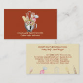 Terra Cook Koch Watercolor Backutensität Bäckerei Visitenkarte (Vorne/Hinten)