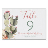 Terra cotta and Cactus Wedding Tischnummer Cards (Rückseite)