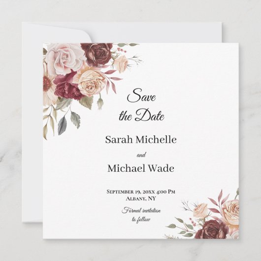 Terra Cotta and Green Save the Date Invite (Vorderseite)