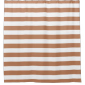 Terra Cotta and White Stripes Duschvorhang (Vorderseite)