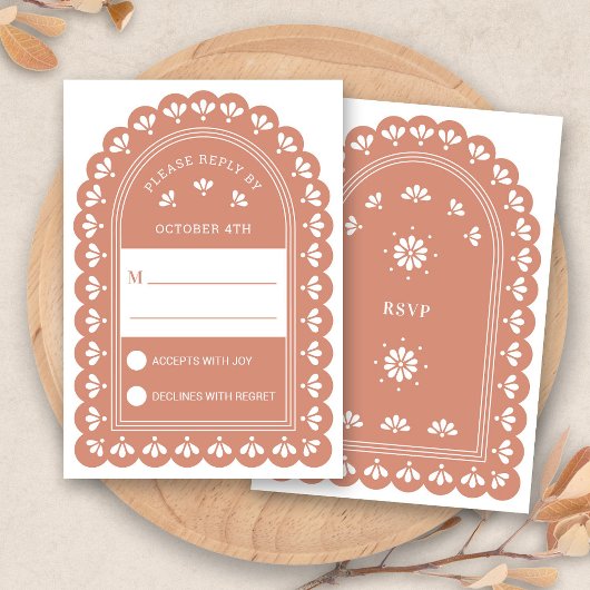 Terra Cotta Arch Herbsthochzeit RSVP Card
