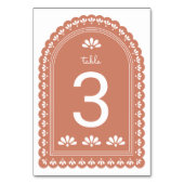 Terra Cotta Arch Herbsthochzeit Tischnummer (Rückseite)