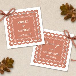 Terra Cotta Autumn Gastgeschenk Hochzeit Tags Geschenkanhänger