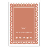 Terra Cotta Autumn Wedding DIY Fold Platzkarte Tischnummer (Vorderseite)