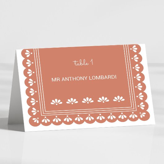 Terra Cotta Autumn Wedding DIY Fold Platzkarte Tischnummer