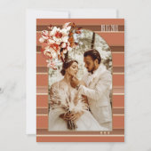 Terra Cotta Boho Wedding Foto Danke Karte (Vorderseite)