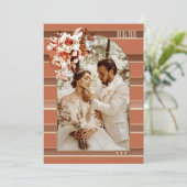 Terra Cotta Boho Wedding Foto Danke Karte (Stehend Vorderseite)