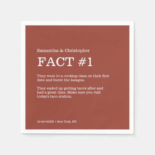Terra Cotta Burnt Orange Custom Wedding Fakt Serviette (Vorderseite)
