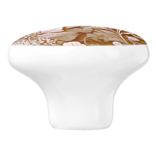 Terra cotta Burnt Orange Modernes botanisches Boho Keramikknauf (Seitenansicht)