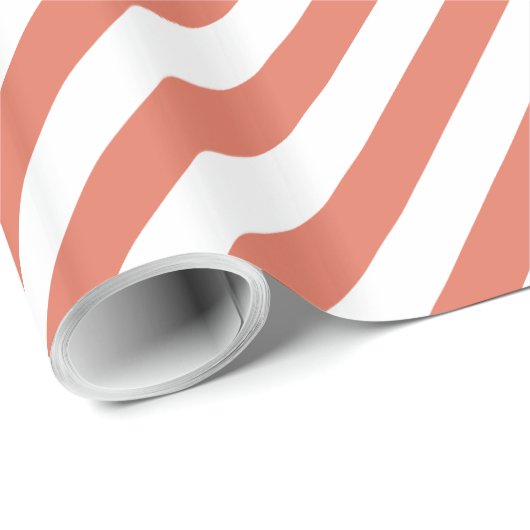 Terra Cotta Diagonal Stripe Geschenkpapier (Rolleneckpunkt)