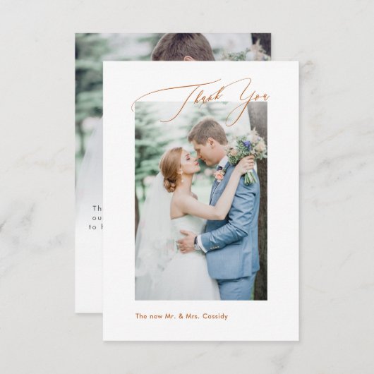 Terra Cotta DIY farben Luxe Script Danke (Vorne/Hinten)