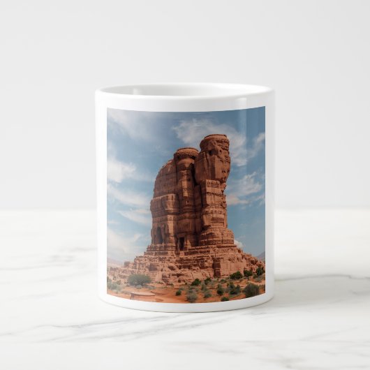 Terra Cotta Earth Monolith Art Print | Sculptural Jumbo-Tasse (Vorderseite)
