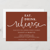 Terra Cotta Eat Drink Reheark Probe Dinner Einladung (Vorne/Hinten)