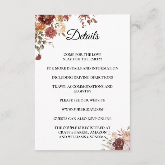 Terra Cotta Enclosure Card Details Begleitkarte (Vorderseite)