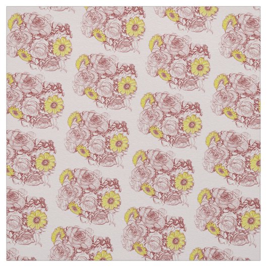 Terra Cotta Espery Daisy Rose Bouquet Stoff (Muster)