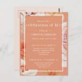 Terra Cotta Floral Beerdigung Feier des Lebens Postkarte (Vorne/Hinten)