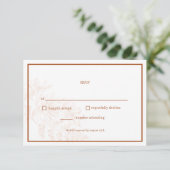 Terra Cotta Floral Simple Wedding RSVP Card Karte (Stehend Vorderseite)