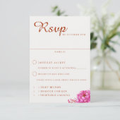 Terra Cotta Floral Wedding RSVP Karte (Stehend Vorderseite)