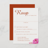 Terra Cotta Floral Wedding RSVP Karte (Vorne/Hinten)