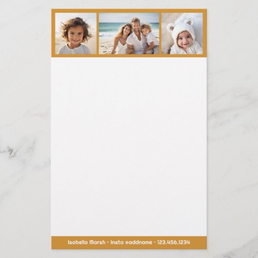 Terra Cotta Foto Collage - Custom Personal Briefpapier (Vorderseite)