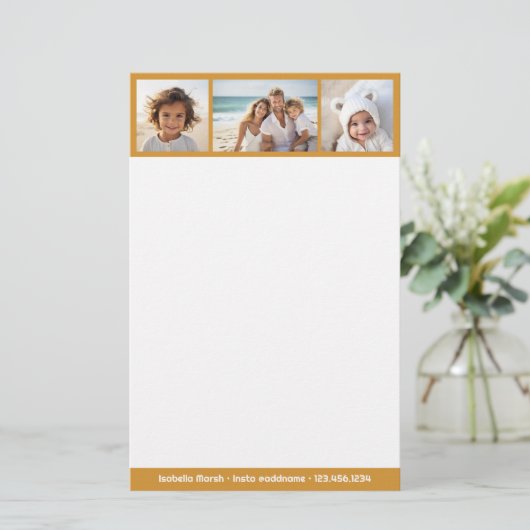 Terra Cotta Foto Collage - Custom Personal Briefpapier (Stehend Vorderseite)