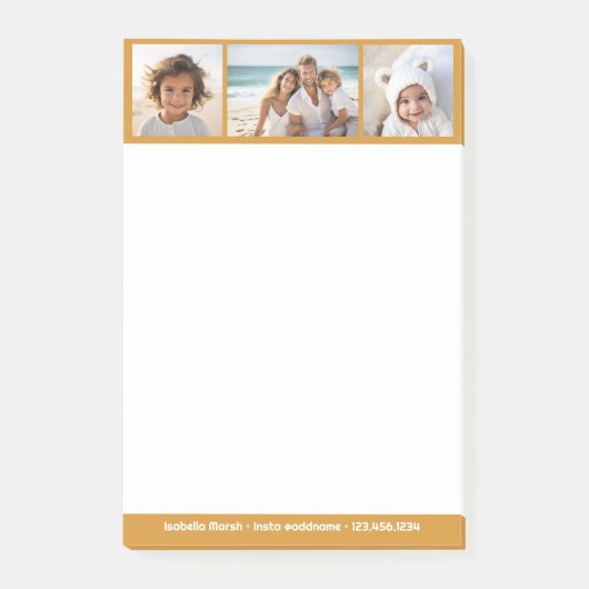 Terra Cotta Foto Collage - Custom Personal Post-it Klebezettel (Vorderseite)