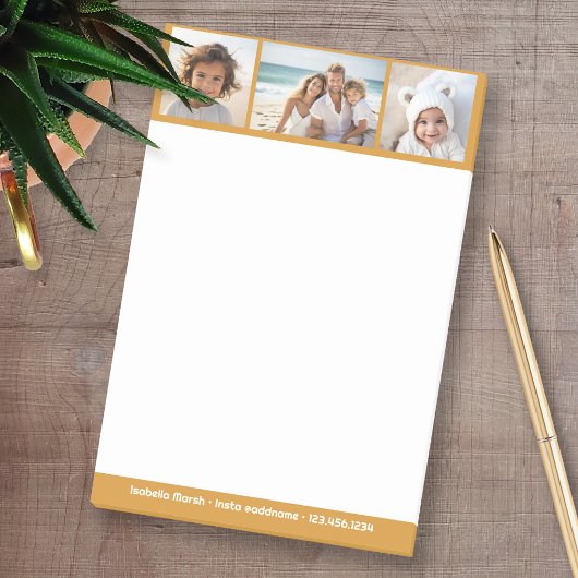 Terra Cotta Foto Collage - Custom Personal Post-it Klebezettel