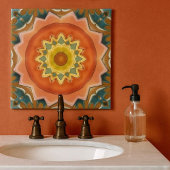 Terra Cotta Geometric Abstract Design Tile Fliese