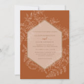 Terra Cotta Geometric Floral Wedding Einladung (Vorderseite)