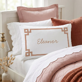 Terra Cotta Greek Key Monogram Standard Kissenbezug