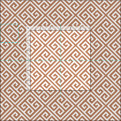 Terra Cotta Griechisches Schlüsselmuster Stoff (Kachel)