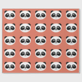 Terra Cotta - Happy Panda Face Geschenkpapier (Flach)