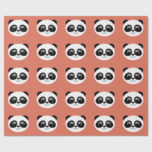 Terra Cotta - Happy Panda Face Geschenkpapier (Flach)