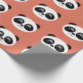 Terra Cotta - Happy Panda Face Geschenkpapier (Ecke)