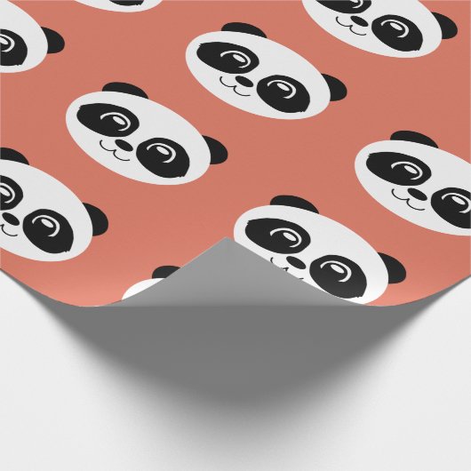 Terra Cotta - Happy Panda Face Geschenkpapier (Ecke)