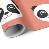 Terra Cotta - Happy Panda Face Geschenkpapier (Rolleneckpunkt)