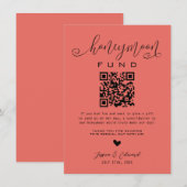 Terra Cotta Honeymoon Fund Qr Code Minimal Modern (Vorne/Hinten)