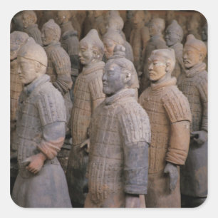 Terra Cotta-Krieger in Kaiser Qin Shihuangs Quadratischer Aufkleber