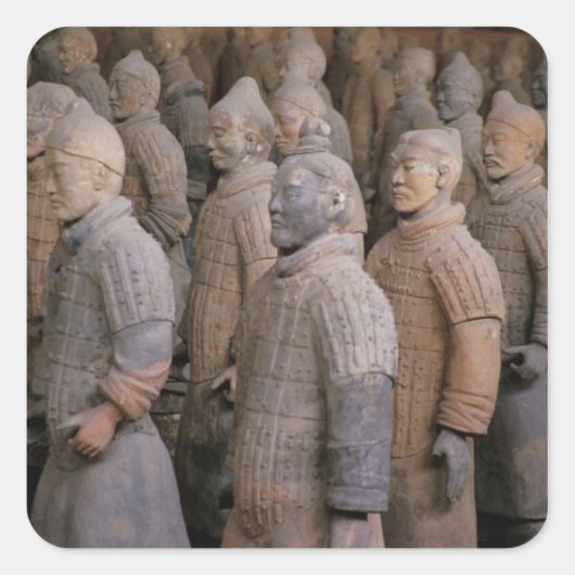 Terra Cotta-Krieger in Kaiser Qin Shihuangs Quadratischer Aufkleber (Vorderseite)
