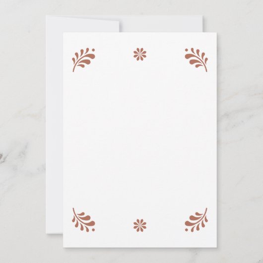 Terra Cotta Mexican Probe Dinner Einladung (Rückseite)