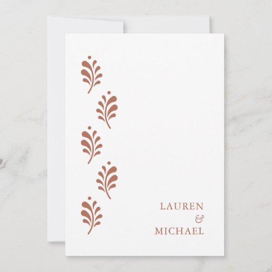 Terra Cotta Mexican Save the Date Einladung (Rückseite)