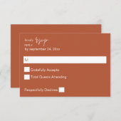 Terra Cotta MOD Calligraphy no Meal UAWG RSVP Karte (Vorne/Hinten)