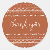 Terra Cotta Modern Boho Vielen Dank Runder Aufkleber (Vorderseite)