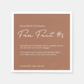 Terra cotta orange Simple Couple Fun Fakt Wedding Serviette (Vorderseite)