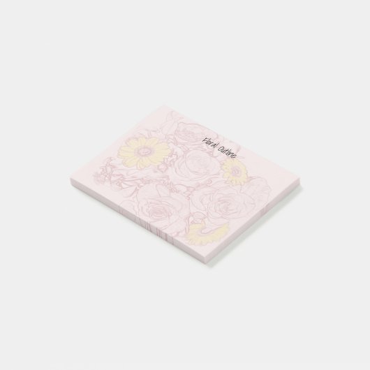 Terra Cotta Outlinet Bouquet Artwork Custom Post-it Klebezettel (angewinkelt)