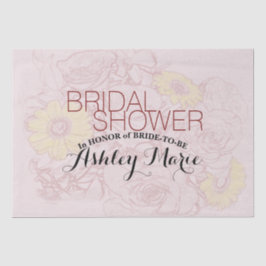 Terra Cotta Outlining Bouquet Artwork Personalisie Seidenpapier