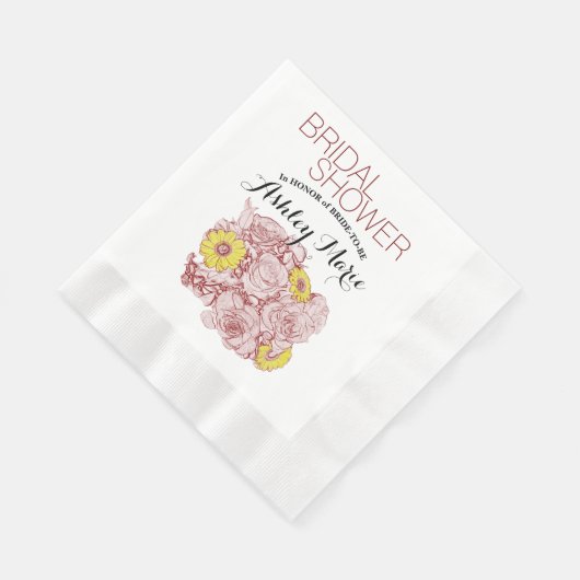 Terra Cotta Outlining Bouquet Serviette (Ecke)