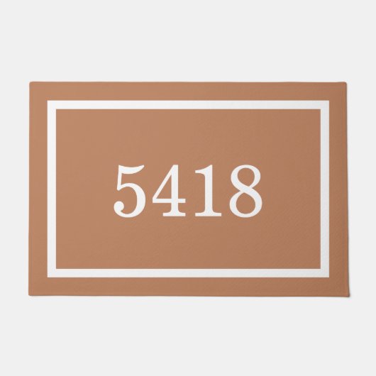 Terra Cotta Personalisierte Adressnummer Fußmatte (Vorderseite)