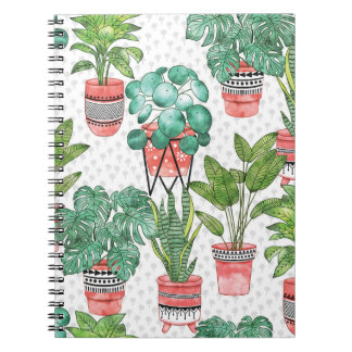 Terra Cotta Pflanze Pots Pattern. Notizblock