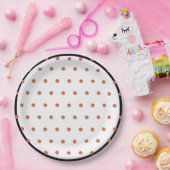 Terra Cotta Polka Dots Black Trim Pappteller (Party)